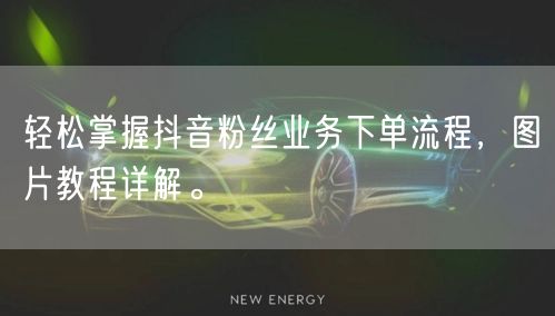 轻松掌握抖音粉丝业务下单流程，图片教程详解。