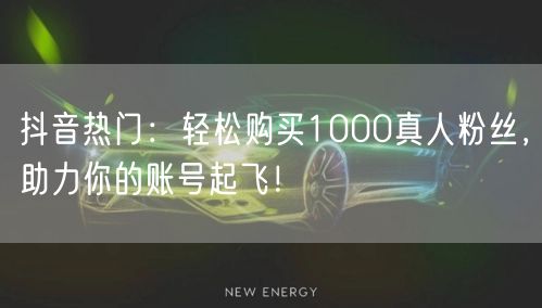抖音热门：轻松购买1000真人粉丝，助力你的账号起飞！