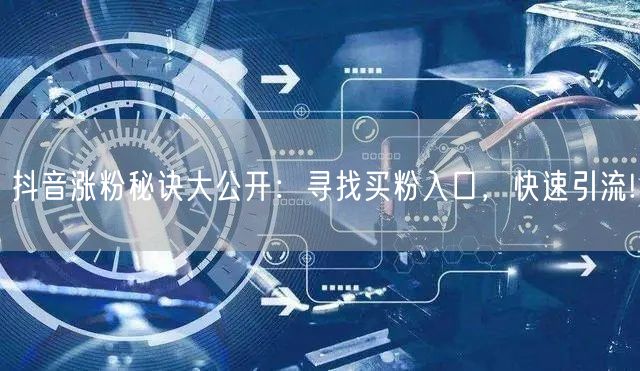 抖音涨粉秘诀大公开：寻找买粉入口，快速引流!
