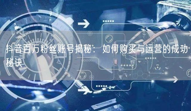 抖音百万粉丝账号揭秘：如何购买与运营的成功秘诀