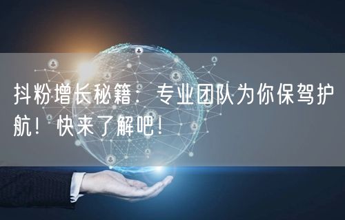 抖粉增长秘籍：专业团队为你保驾护航！快来了解吧！