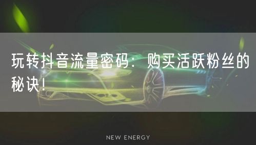 玩转抖音流量密码：购买活跃粉丝的秘诀！
