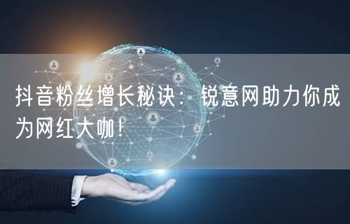 抖音粉丝增长秘诀：锐意网助力你成为网红大咖！