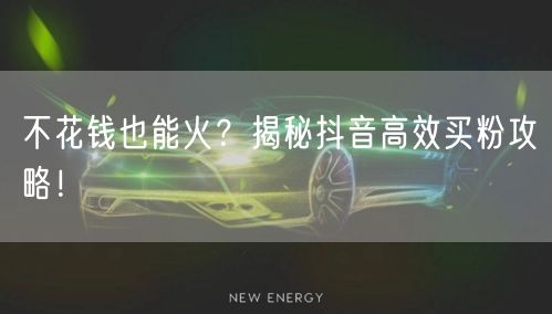不花钱也能火？揭秘抖音高效买粉攻略！