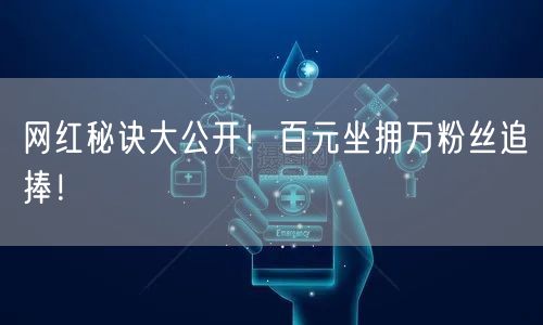 网红秘诀大公开！百元坐拥万粉丝追捧！
