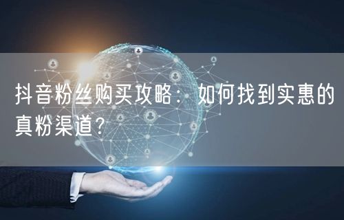 抖音粉丝购买攻略：如何找到实惠的真粉渠道？
