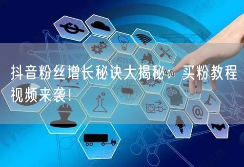 抖音粉丝增长秘诀大揭秘：买粉教程视频来袭！