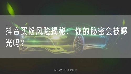 抖音买粉风险揭秘：你的秘密会被曝光吗？