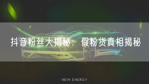 抖音粉丝大揭秘：假粉货真相揭秘