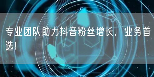 专业团队助力抖音粉丝增长，业务首选!