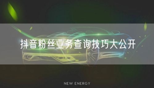 抖音粉丝业务查询技巧大公开