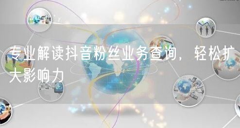 专业解读抖音粉丝业务查询，轻松扩大影响力