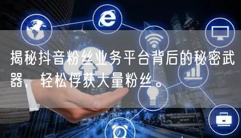 揭秘抖音粉丝业务平台背后的秘密武器，轻松俘获大量粉丝。