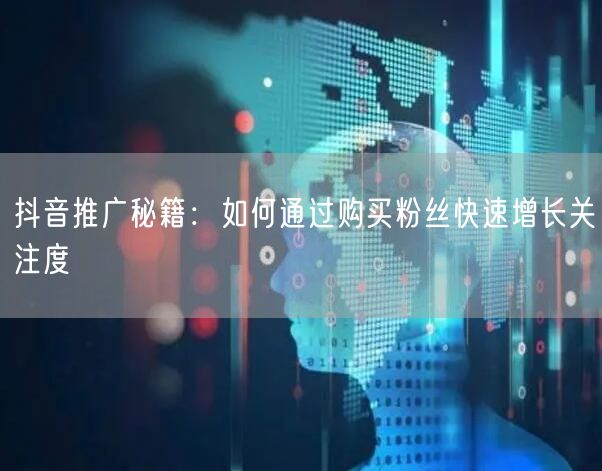 抖音推广秘籍：如何通过购买粉丝快速增长关