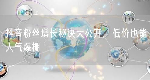 抖音粉丝增长秘诀大公开，低价也能人气爆棚