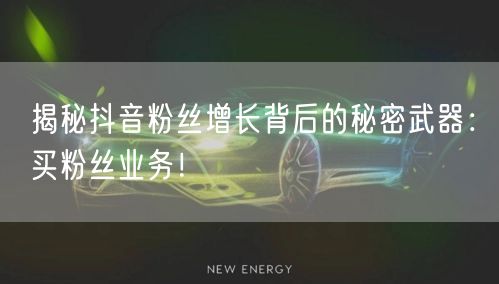 揭秘抖音粉丝增长背后的秘密武器：买粉丝业