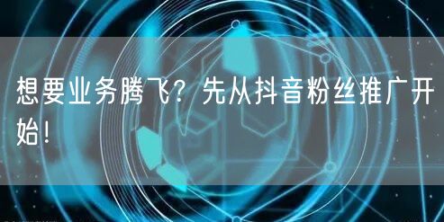 想要业务腾飞？先从抖音粉丝推广开始！