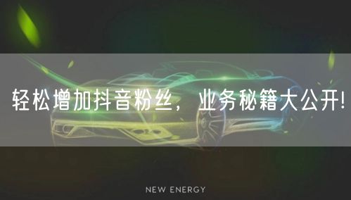 轻松增加抖音粉丝，业务秘籍大公开!