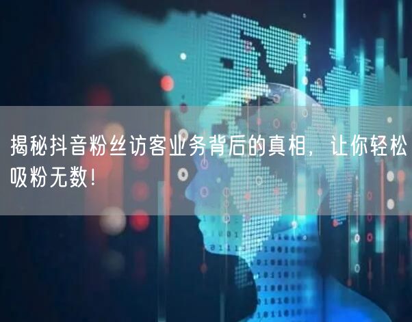 揭秘抖音粉丝访客业务背后的真相，让你轻松吸粉无数！