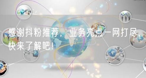 感谢抖粉推荐，业务亮点一网打尽，快来了解吧！