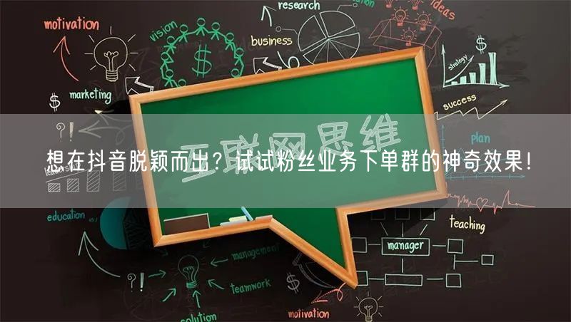 想在抖音脱颖而出？试试粉丝业务下单群的神