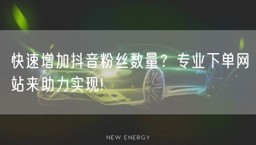 快速增加抖音粉丝数量？专业下单网站来助力实现!