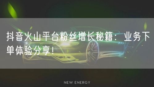 抖音火山平台粉丝增长秘籍：业务下单体验分享！