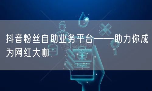 抖音粉丝自助业务平台——助力你成为网红大咖