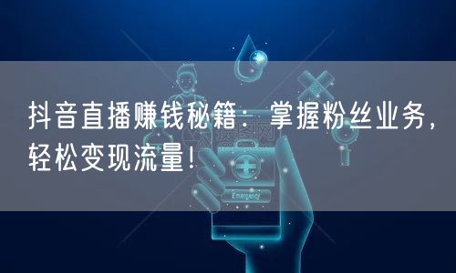抖音直播赚钱秘籍：掌握粉丝业务，轻松变现流量！