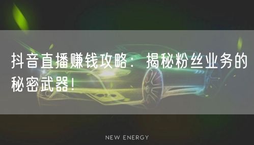 抖音直播赚钱攻略：揭秘粉丝业务的秘密武器！