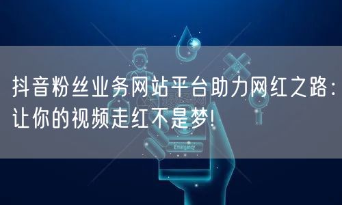 抖音粉丝业务网站平台助力网红之路：让你的