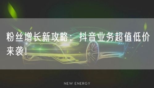 粉丝增长新攻略：抖音业务超值低价来袭！