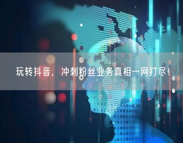 玩转抖音，冲刺粉丝业务真相一网打尽！