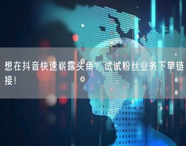 想在抖音快速崭露头角？试试粉丝业务下单链接！