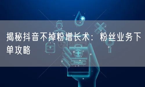 揭秘抖音不掉粉增长术：粉丝业务下单攻略