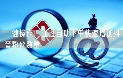 一键操作！通过自助下单快速增加抖音粉丝数量