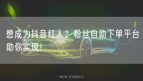 想成为抖音红人？粉丝自助下单平台助你实现！