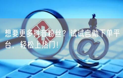 想要更多抖音粉丝？试试自助下单平台，轻松上热门！