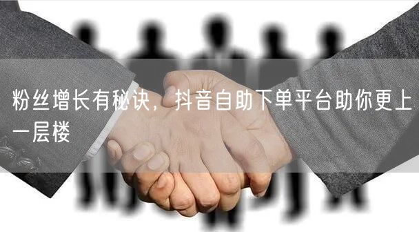 粉丝增长有秘诀，抖音自助下单平台助你更上一层楼