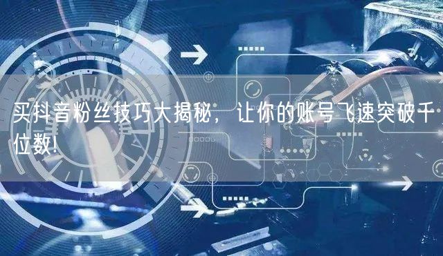 买抖音粉丝技巧大揭秘，让你的账号飞速突破千位数!