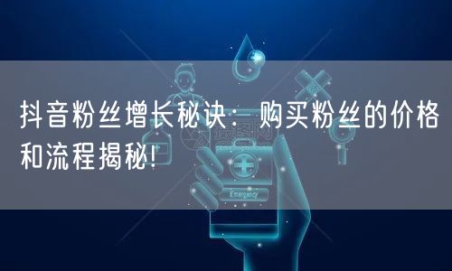 抖音粉丝增长秘诀：购买粉丝的价格和流程揭