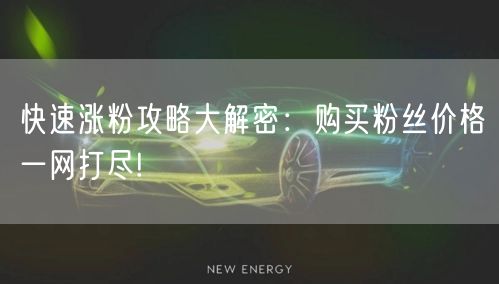 快速涨粉攻略大解密：购买粉丝价格一网打尽