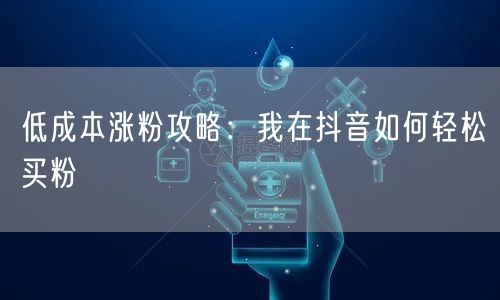 低成本涨粉攻略：我在抖音如何轻松买粉