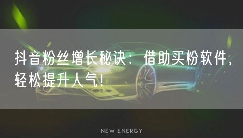 抖音粉丝增长秘诀：借助买粉软件，轻松提升