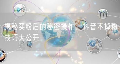 揭秘买粉后的秘密操作，抖音不掉粉技巧大公