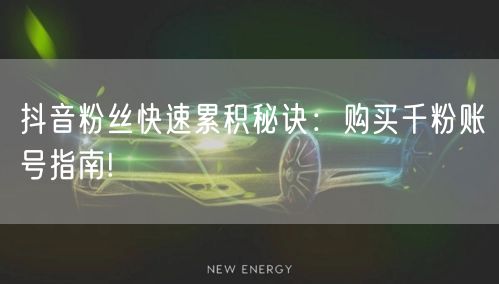 抖音粉丝快速累积秘诀：购买千粉账号指南!