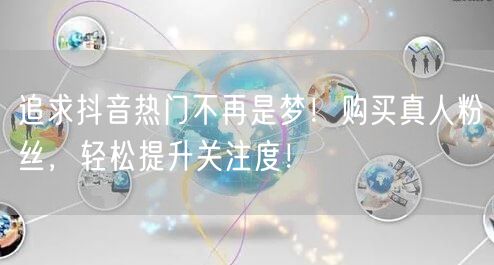 追求抖音热门不再是梦！购买真人粉丝，轻松